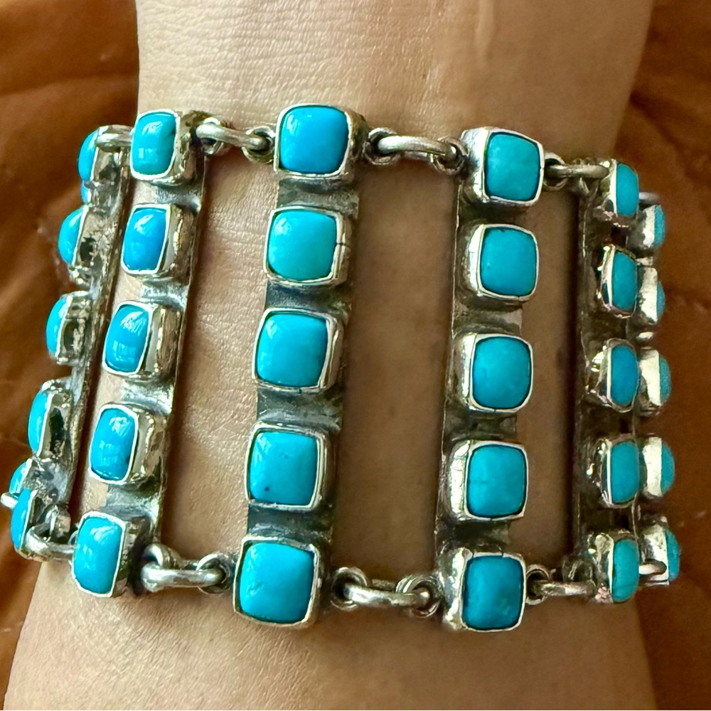 Federico Jimenez Turquoise and Silver Bracelet